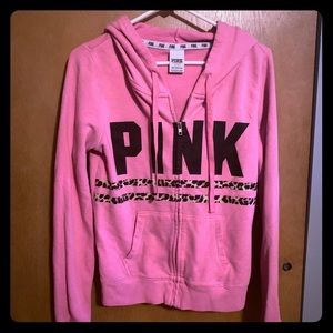 Pink zip up hoodie